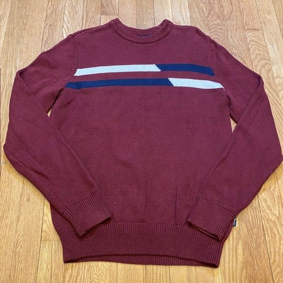 Ben Sherman All Cotton Red Long Sleeve Crew Neck Pullover Sweater Mens Medium - Picture 1 of 10